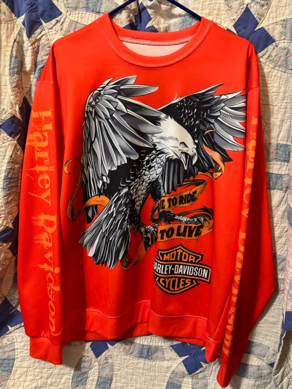 Harley-Davidson Bold Orange Eagle Crewneck Sweatshirt